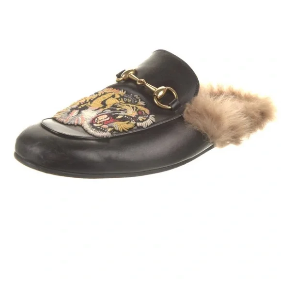 GUCCI Princetown Leather Slides Slippers - Picture 2 of 5